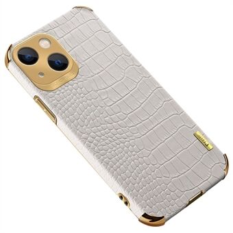 iPhone 15:lle Krokotiilinahkainen teksturoitu nahka + TPU-suojus, 6D-elektrolyysiä estävä naarmuilta suojaava puhelinkotelo