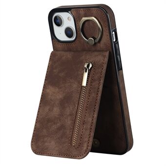 iPhone 15 RFID-suojattu lompakkokotelo, naarmuja estävä puhelinkotelo, retroa PU+TPU-materiaalia, kännykän tukijalalla varustettu suojakuori