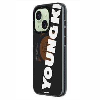 YOUNGKIT iPhone 15:lle TPU IMD-puhelinkotelo yhteensopiva MagSafe-metallirunkoisen linssikehikon kanssa, putoamisenkestävä puhelinsuoja