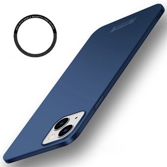 PINWUYO PC -sarja iPhone 15 Plus -puhelinmallille, mattapintainen ohut PC -kuori, jossa on magneettinen sormuspidike.