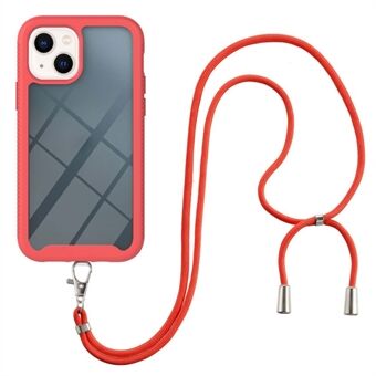 YB PC -sarja 4 iPhone 15 Plus -mallille, tippumista estävä puhelinkotelo PC+TPU-materiaaleista, naarmuuntumista ehkäisevä suojus narulla