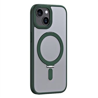 Potkutuki magneettikotelo iPhone 15 Plussalle, iskunkestävä TPU+akryylimattapuhelinkotelo