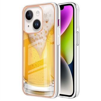 YB IMD -sarja 19 Tyyli D iPhone 15 Plus -laitteelle, elektrolyyttinen iskunkestävä puhelinkotelo, 2,0 mm TPU, IMD-kuviokuvioitu suojakuori