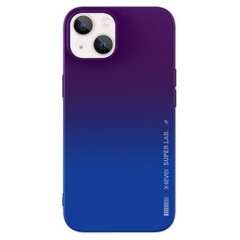 X-LEVEL iPhone 15 Plus Rainbow -sarjan pudotuksilta suojattu värijakoinen puhelinkotelo, silikoninen taustakansi