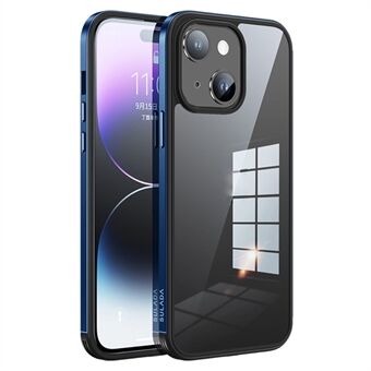 SULADA Minrui -sarja iPhone 15 Plus -puhelimen läpinäkyvä suojakuori, jossa on elektrolyyttisesti pinnoitettu metallikehys ja TPU+lasipäällyste.