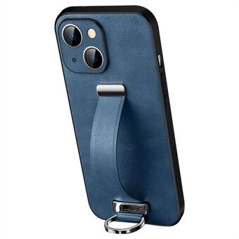 SULADA muotisarjan jalustatyylinen puhelinkotelo iPhone 15 Plussalle, hullun hevosen tekstuurilla varustettu PU+PC+TPU-puhelinkuori