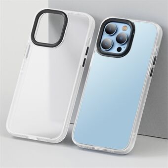 iPhone 15 Plus - Skin-touch PC+TPU -suojakuori neljällä kulmaan sijoitetulla ilmatyynyllä, läpinäkyvä mattapinta