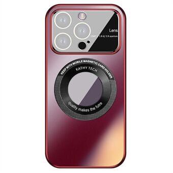 VOERO AG Nano Frostattu takakotelo iPhone 15 Plussan logo näkyvissä PC-puhelinkotelo lasilinssikalvolla, joka on yhteensopiva MagSafen kanssa.