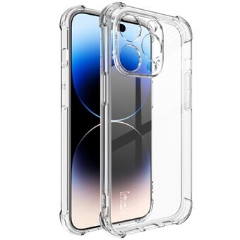 IMAK iPhone 15 Pro -mallille suunniteltu naarmuuntumista ehkäisevä Super Clear -takakansi, pehmeä TPU-puhelinkotelo.