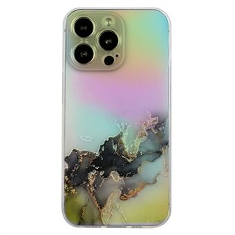iPhone 15 Pro:lle marmorikuvioitu kuviointi TPU-suojakuori, värikkäästi laseroitu tippumisenkestävä puhelinkotelo.