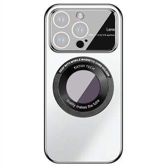 VOERO-yhteensopiva MagSafe-tietokonekotelo iPhonelle 15 Pro AG Nano Frosted -logo-view-kännykkäkotelo, jossa on lasilinssikalvo.