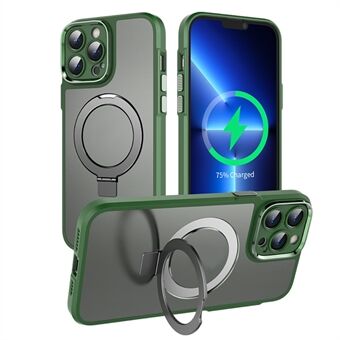 Mattea suojaava kotelo iPhone 15 Pron magneettinen rengasjalusta PC+TPU-puhelinsuoja