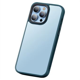 Matte PC+TPU kuori iPhone 15 Pro Max -puhelimelle, ohut puhelimen päällys metallisella linssikehyksellä.