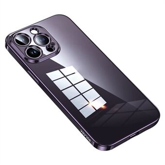 SULADA iPhone 15 Pro Max -naarmuuntumaton ja elektrolaattaava suora reunainen läpinäkyvä puhelinkotelo TPU-materiaalista