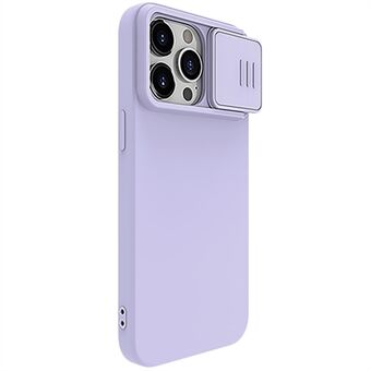 NILLKIN iPhone 15 Pro Max -koteloa, jossa on PC + silikoninen liukuva kamera-aukon kansi, voi käyttää MagSafe-yhteensopivasti.