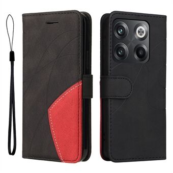 KT Leather Series-1 putoamisen estävä puhelinkuori OnePlus ACE Pro 5G / 10T 5G -kaksiväriselle PU-nahkaiselle puhelinlompakkokotelolle Stand hihnalla