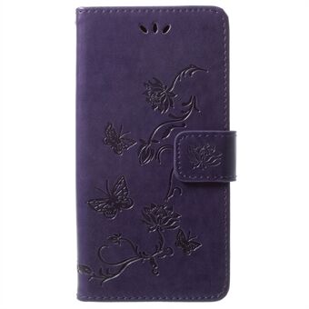 Imprint Butterfly Flowers Magneettinen lompakko Nahkainen Stand kansi Samsung Galaxy S9 G960