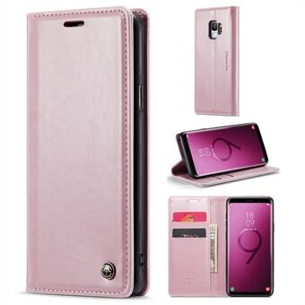 CASEME 003 -sarja Samsung Galaxy S9:lle magneettinen adsorptio, PU-nahka, pudotuksenkestävä lompakkokotelo, vahamainen rakenne puhelintelineen Stand