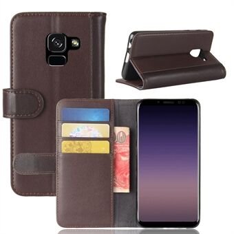 Genuine Leather Wallet Stand Phone Cover for Samsung Galaxy A8 (2018) Cell Phone Leather Shell