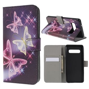 Kuvioitu lompakko, nahkainen läppäkotelo Samsung Galaxy S10:lle