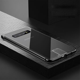Leshield-sarjan metallirunko + lasipuhelinkotelon kuori Samsung Galaxy S10 Plus -puhelimelle - musta