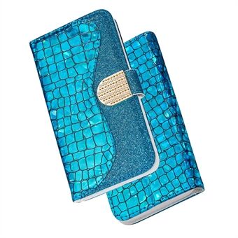 Krokotiilin iho kimalteleva jauheiden yhdistävä lompakkokotelo Samsung Galaxy A40: lle
