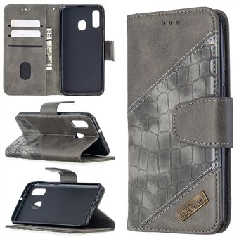 Valikoima värillinen krokotiilinahkainen nahkainen lompakkokotelo Samsung Galaxy A40: lle