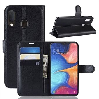 Litsi Texture Lompakko Stand Nahansuoja puhelimen kansi Samsung Galaxy A20e