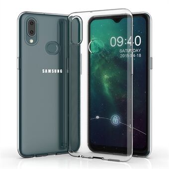 Ohut läpinäkyvä puhelinkuori Samsung Galaxy A20e:lle, pehmeä TPU-suojattu putoamista estävä matkapuhelimen takakuori