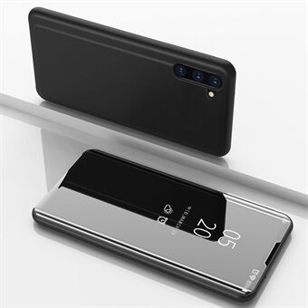 Näytä Stand peilipintainen nahkainen telinekotelo Samsung Galaxy Note 10 / Note 10 5G:lle - musta