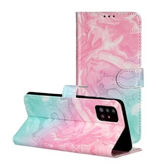 Stand PU-nahkainen lompakkojalusta matkapuhelimen kuori Samsung Galaxy A51:lle
