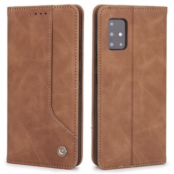 POLA 008 -sarjan retrotyylinen PU-nahkainen lompakkokotelo Folio Flip Stand Suojakuori Samsung Galaxy A51 4G SM-A515