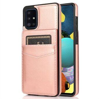 Samsung Galaxy A51 4G SM-A515 PU-nahka + TPU-puhelinkotelon suojus korttitelineellä ja jalustalla