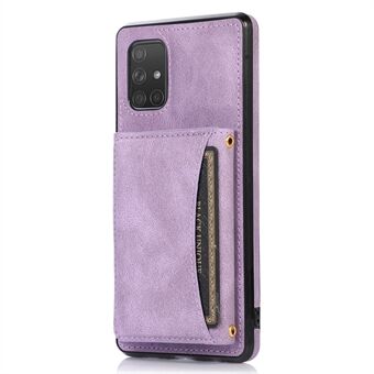 Samsung Galaxy A51 4G SM-A515 magneettipainikkeelle kolminkertainen lompakko-puhelinkotelo Kickstand PU-nahkapäällysteinen TPU-suojus