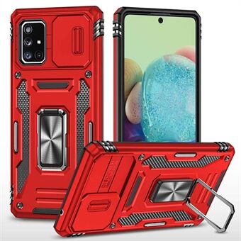 Armour Series for Samsung Galaxy A71 5G SM-A716 Kickstand Phone Case PC + TPU iskunkestävä suojapuhelinsuoja, jossa on liukukameran suojus