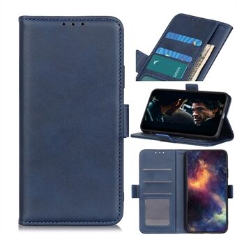 Magneettinen PU-nahkainen lompakkomatkapuhelinkotelo Samsung Galaxy A41 -puhelimelle - sininen