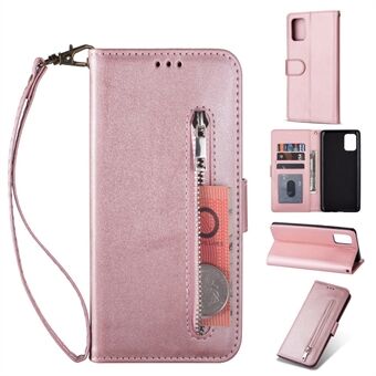 Vetoketjullinen tasku, nahkainen lompakkokotelo, suojakuori Samsung Galaxy A41:lle (maailmanlaajuinen versio)