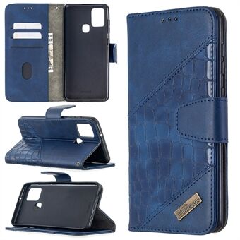 Erivärinen krokotiilinahkainen lompakkokotelo Samsung Galaxy A21s:lle