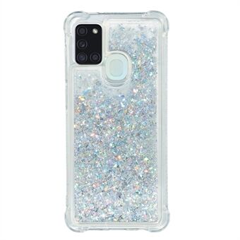 Pure Color Glitter Powder Quicksand Style TPU-kotelo Samsung Galaxy A21s:lle