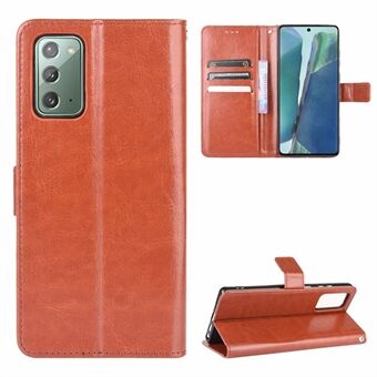 Crazy Horse Wallet Stand -nahkakotelo Samsung Galaxy Note20 / Note20 5G: lle