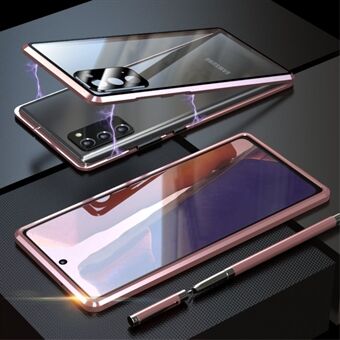 Samsung Galaxy Note20/Note20 5G magneettiasennukseen metallikehys + yksi karkaistu lasi suojaava takakuori linssisuojuksella