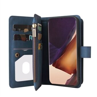 Useita korttipaikkoja Design Nahkainen puhelinkotelo vetoketjullinen tasku Suojakuori Samsung Galaxy Note20 Ultralle