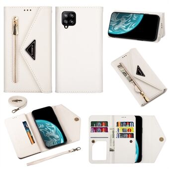 Lyhyt + pitkä hihna Design Vetoketjullinen Lompakkojalusta Stand Puhelimen kuori Samsung Galaxy A42 5G