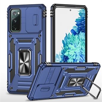 Armor Series for Samsung Galaxy S20 FE 4G / 5G / S20 FE 2022 / S20 Lite Kickstand Design Iskunkestävä puhelinkotelo PC + TPU-suojaava takakansi, jossa on liukukameran suojus
