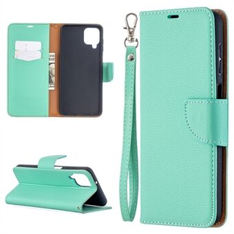 Litchi Skin Wallet Pure Color -puhelinkotelo Samsung Galaxy A12: lle
