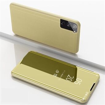 Galvanoitu peilipintainen Stand , nahkainen matkapuhelinkotelo Samsung Galaxy S21 5G:lle