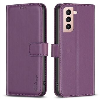 BINFEN COLOR BF17 Samsung Galaxy S21 4G / 5G PU Nahkainen Folio Cover Stand Lompakko Flip Phone Kotelo
