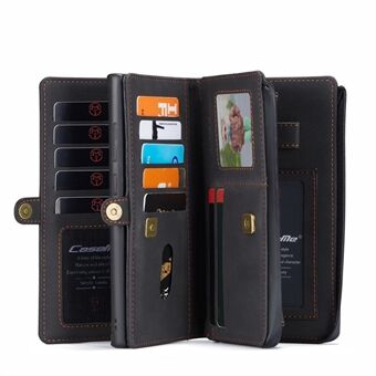 CASEME 018 -sarjan useat korttipaikat vedenpitävä vetoketju, matta iho, nahkainen lompakko 2-in-1 kotelo Samsung Galaxy S21 Ultra 5G:lle