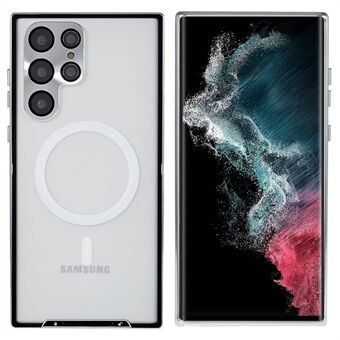Samsung Galaxy S21 Ultra 5G putoamisen estävälle puhelinkuorelle Magneettinen absorptio Matta Puhelimen suojus TPU Takaosa + Metallireuna integroitu Edge
