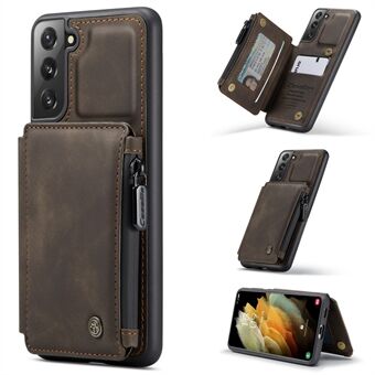 CASEME C20 vetoketjullinen tasku Design PU-nahkapäällysteinen TPU-puhelinkotelo Samsung Galaxy S21 Plus 5G:lle